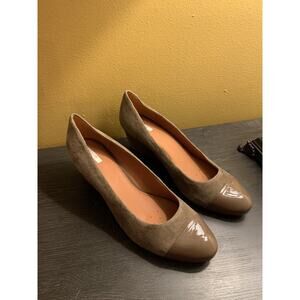 GEOX Respira Shoes Women EU‎ 41 US 10/11 Brown Patent Leather Suede Venere Heel